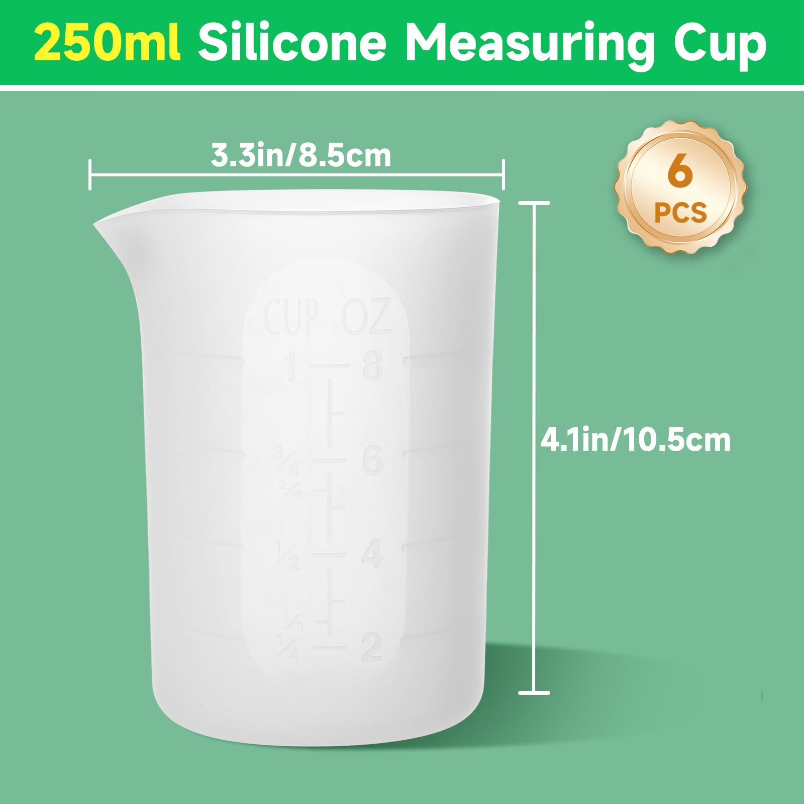 Gartful large-capacity cups with angled diversion for easy handling.