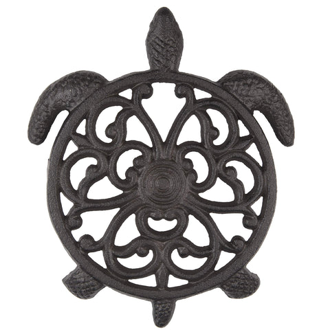 GASARÉ cast iron trivet with sea turtle design protecting surfaces while hosting hot dishes