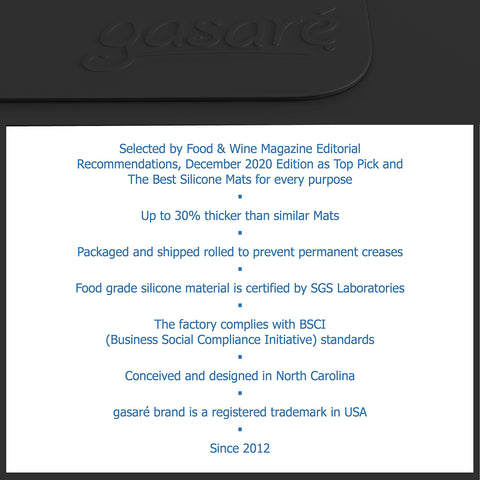 Gasare 1.4mm-thick silicone mat provides a durable, slip-free work surface.