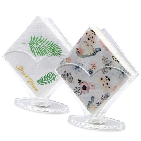 Gasgimos cocktail napkin holder 2-pack in clear acrylic keeps napkins tidy