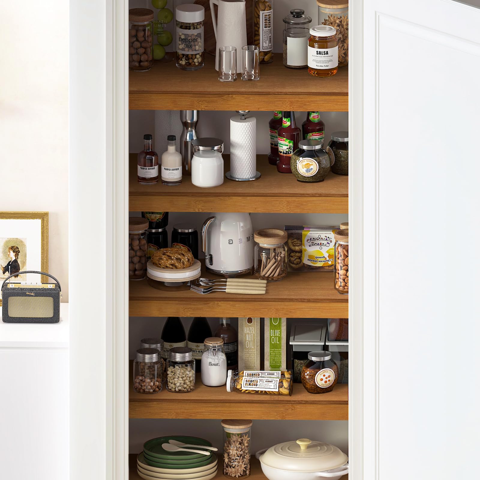 Gashell snap-on bamboo cover installs in seconds for clutter-free closets.