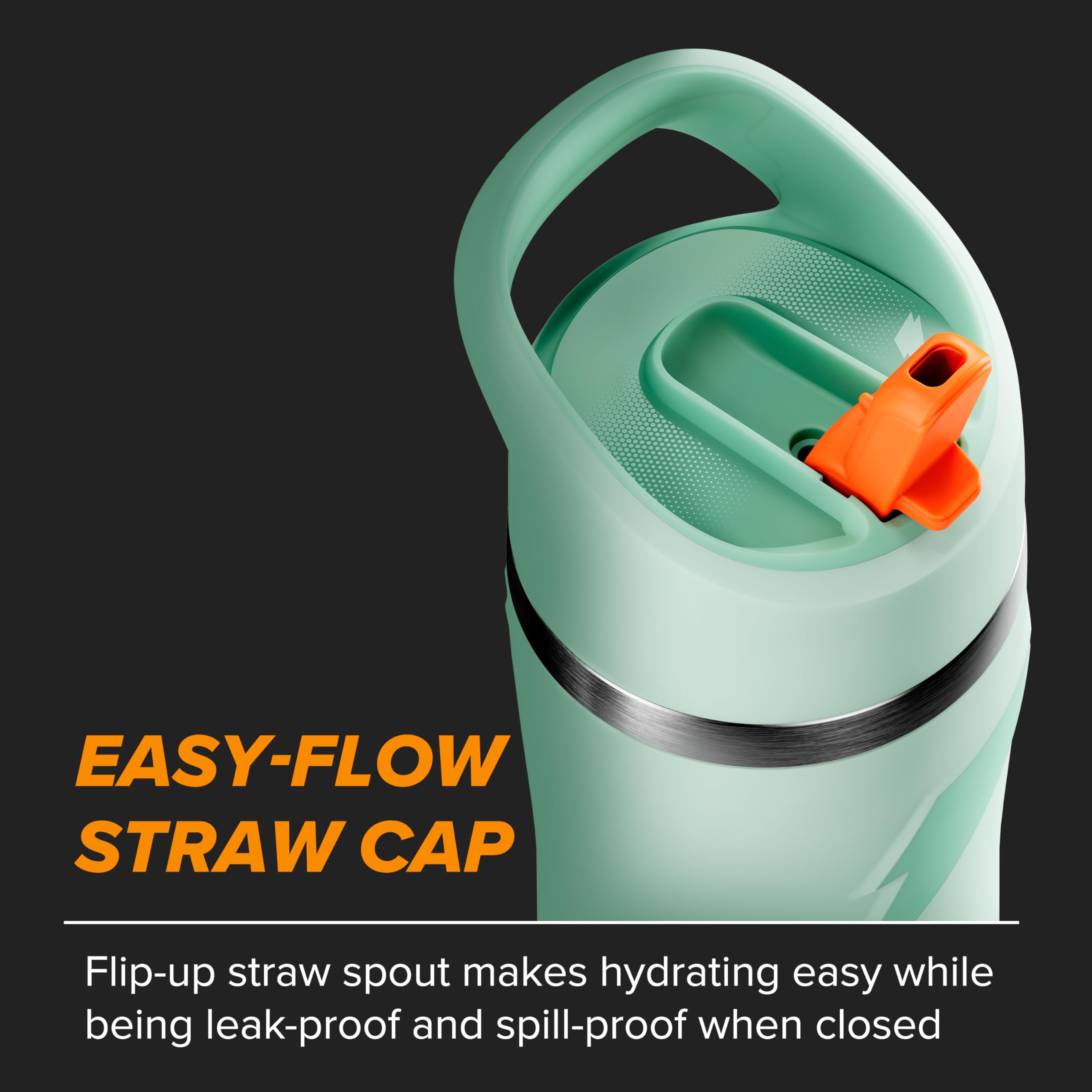 Gatorade Overtime dent-resistant outer shell protects bottles during rugged use.