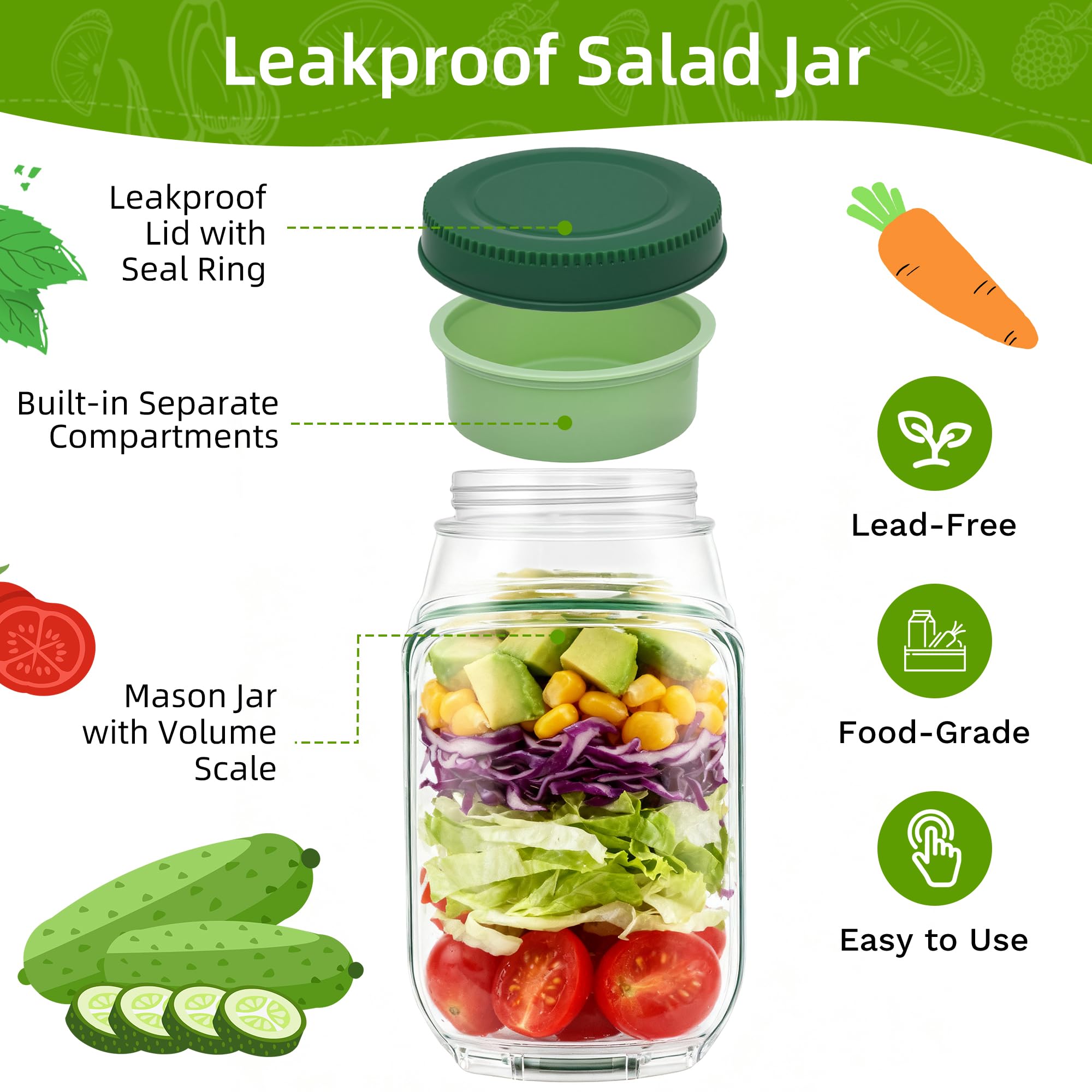 gaulofo salad container freezer-safe design preserves meals in cold storage