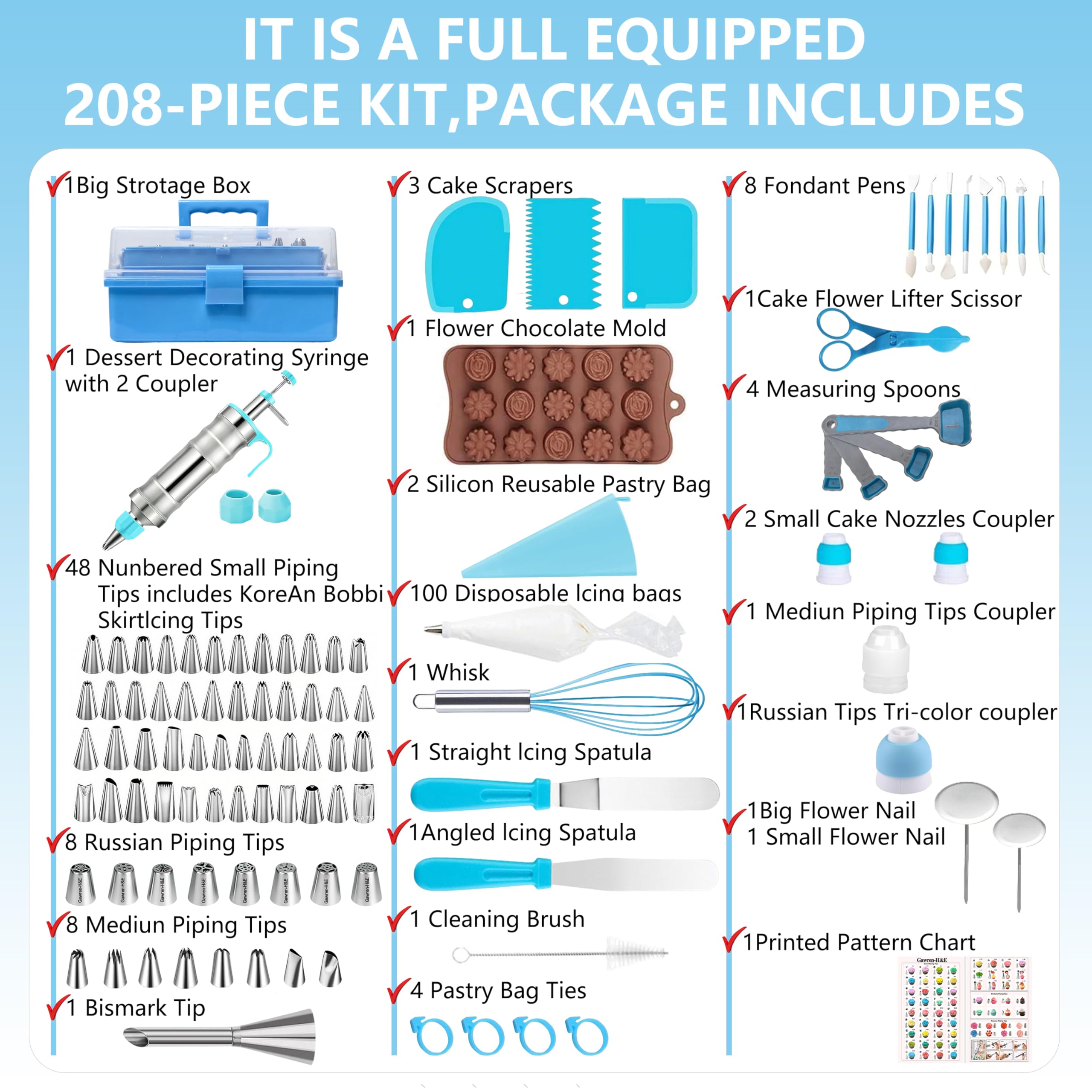 Gawren-H&E dessert decorating syringe for precise icing control