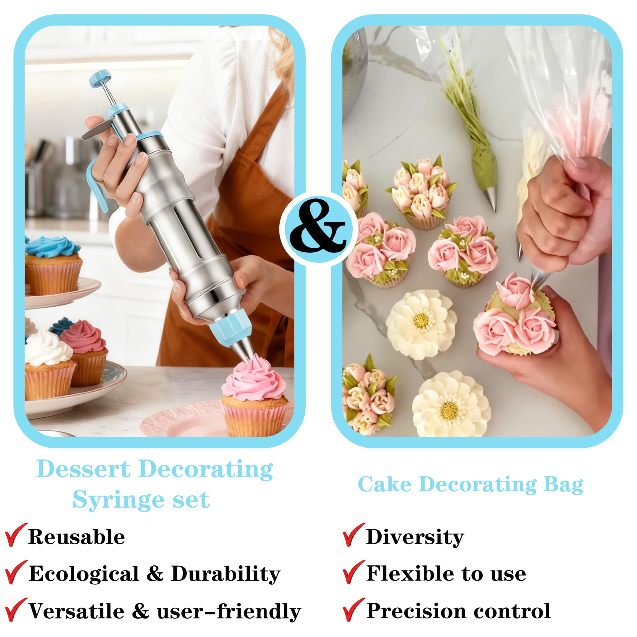 Gawren-H&E medium piping nozzles for smooth cake borders