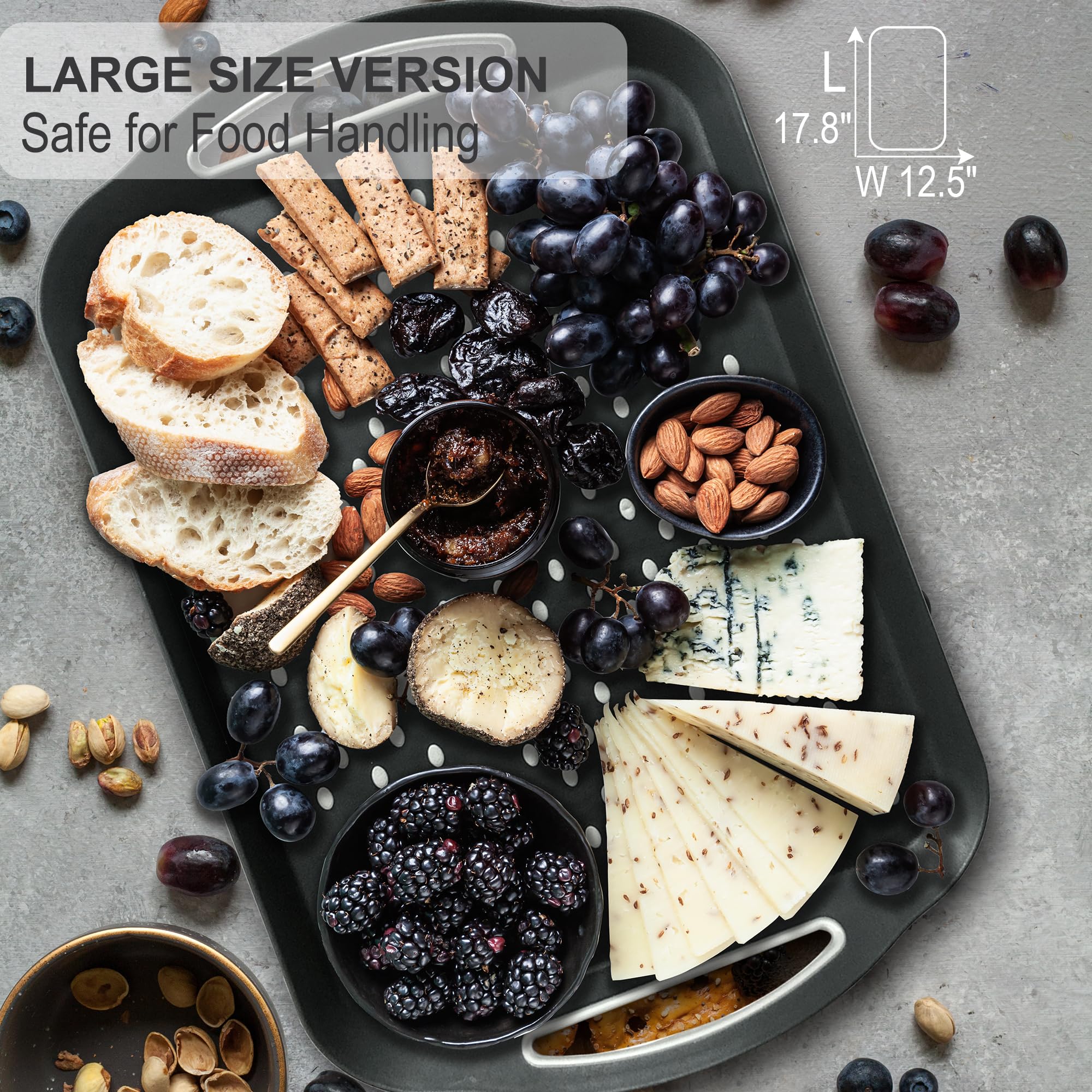 Gayimei dual rubber grip tray bottom prevents sliding on surfaces.