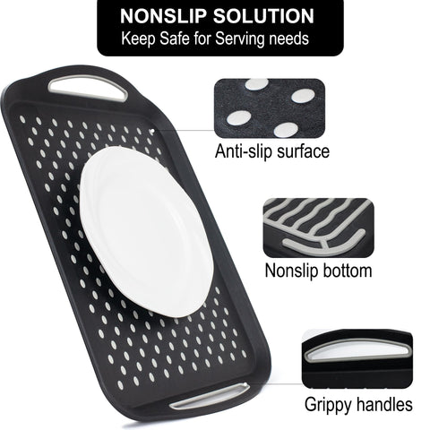Gayimei nestable tray set of two saves space when stored.