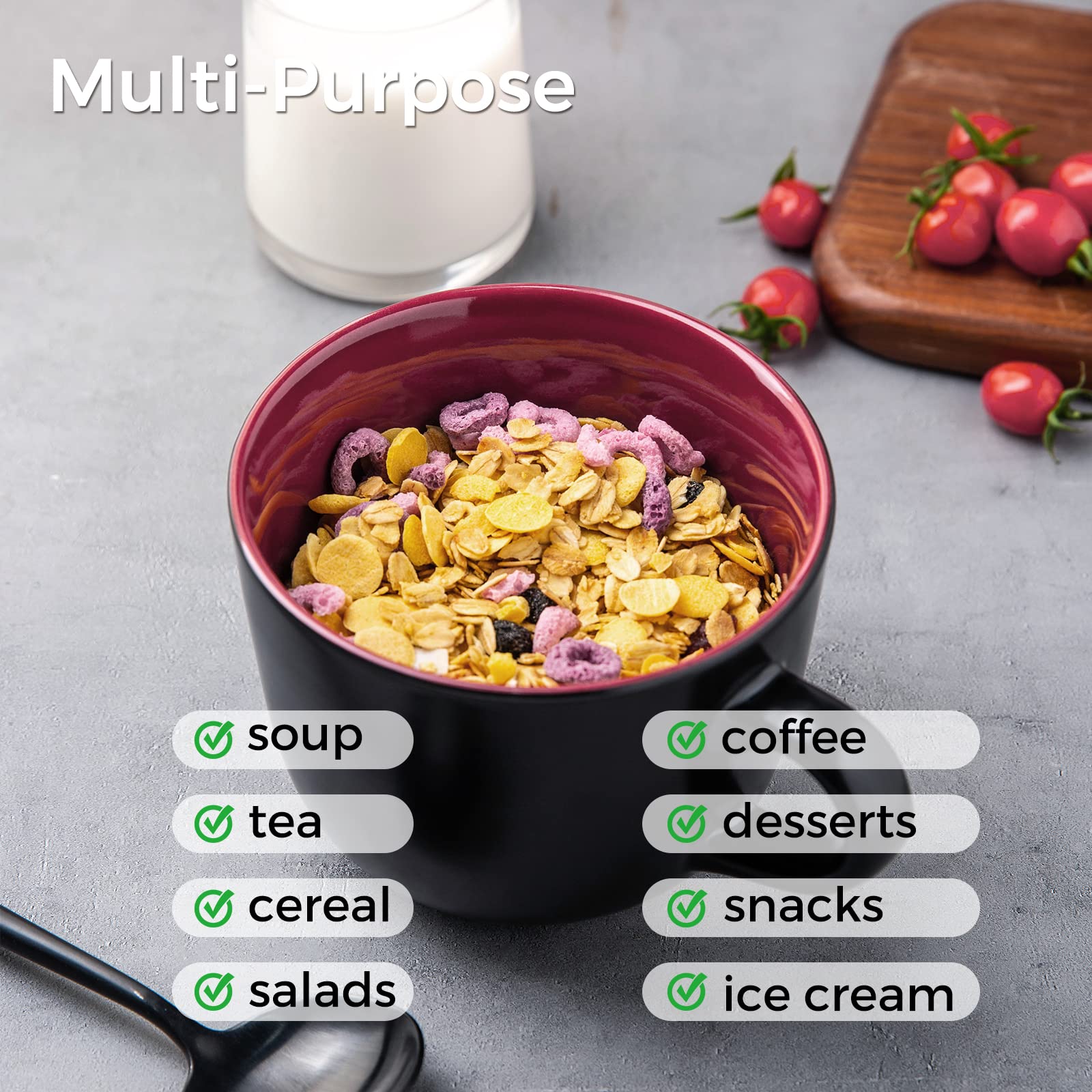 GBHOME 24 oz capacity suits coffee soup noodles and more