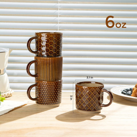 GBhome ceramic mug with textured pattern and smooth rim for easy sipping.