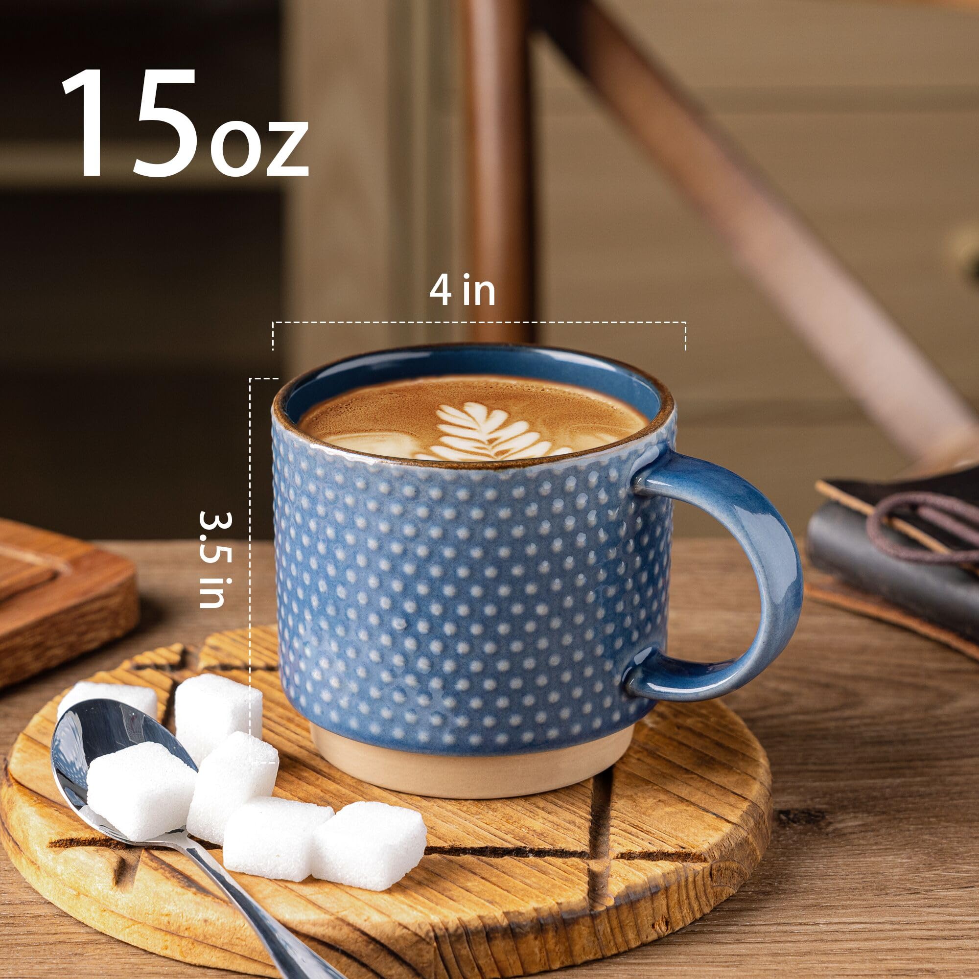 GBhome mug with glossy interior glaze resists stains and cleans easily