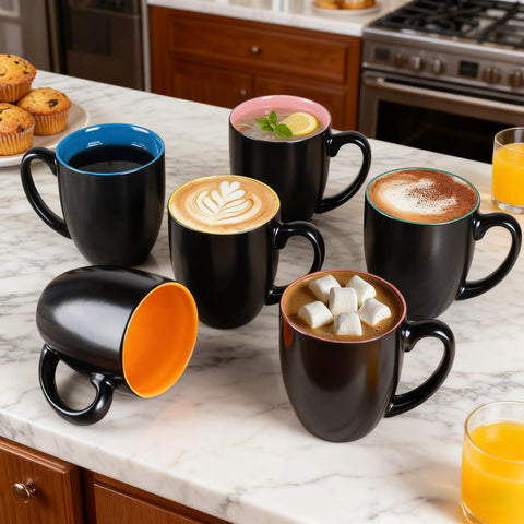 GBhome durable ceramic mugs with chip-resistant glaze