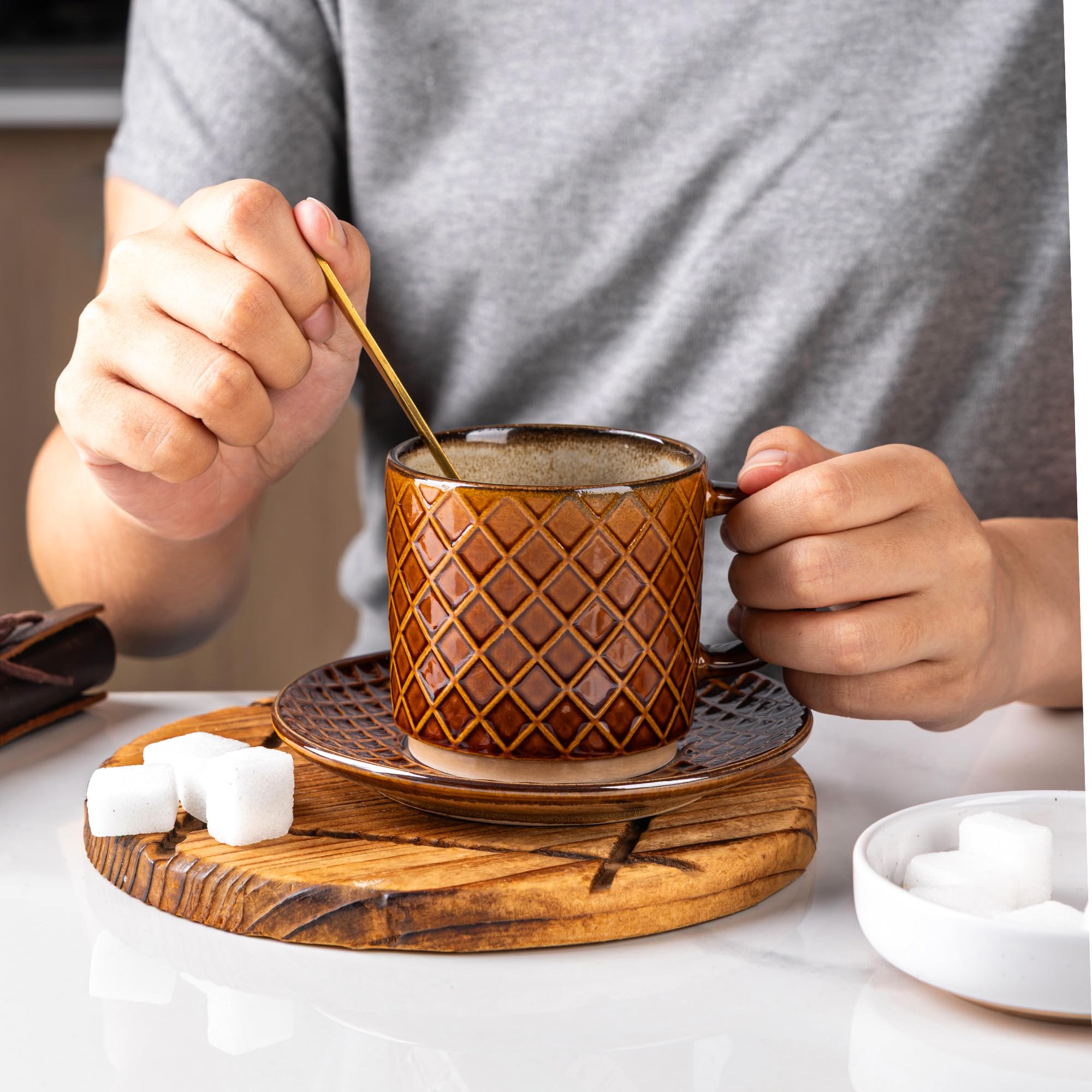 GBhome 6 oz espresso/cappuccino mug, ideal for café-style drinks at home.