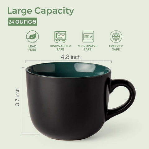 GBhome Jumbo Soup Mug 24oz with colorful inside yellow for vibrant presentation.