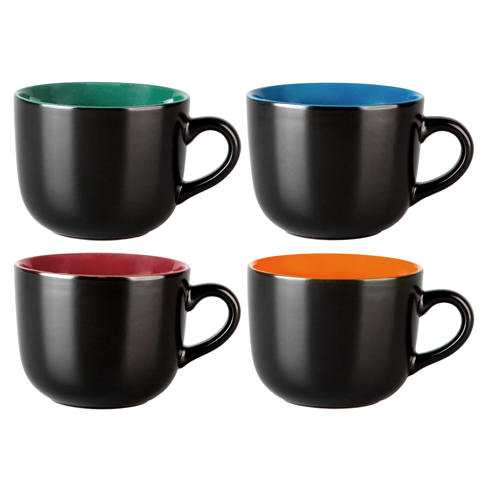 GBhome Jumbo Soup Mug 24oz with matte-black outside for a comfortable grip.