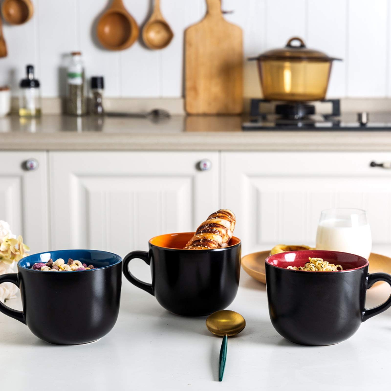 GBhome Jumbo Soup Mug 24oz smooth mouth rim for comfortable sipping.