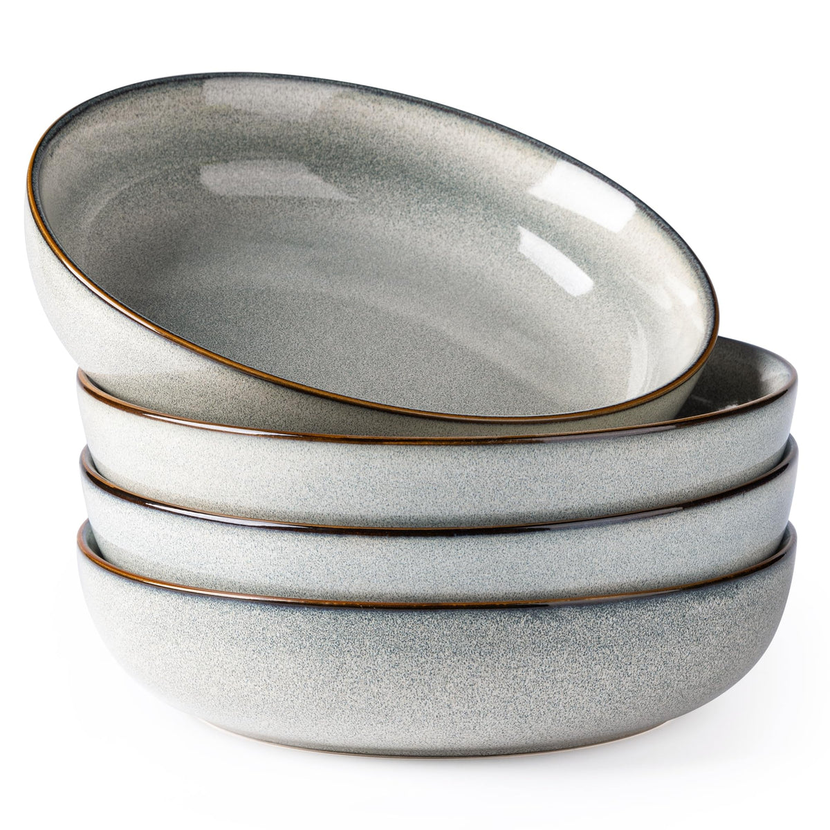 GBhome large ceramic pasta bowl with green-wheat glaze for generous servings.