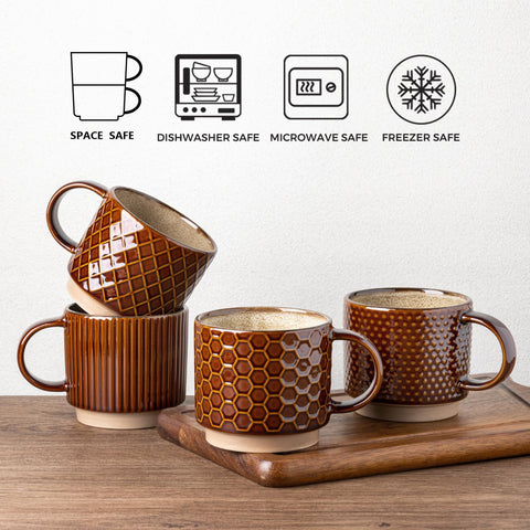 GBhome lead-free and cadmium-free mugs with textured pattern for daily use.