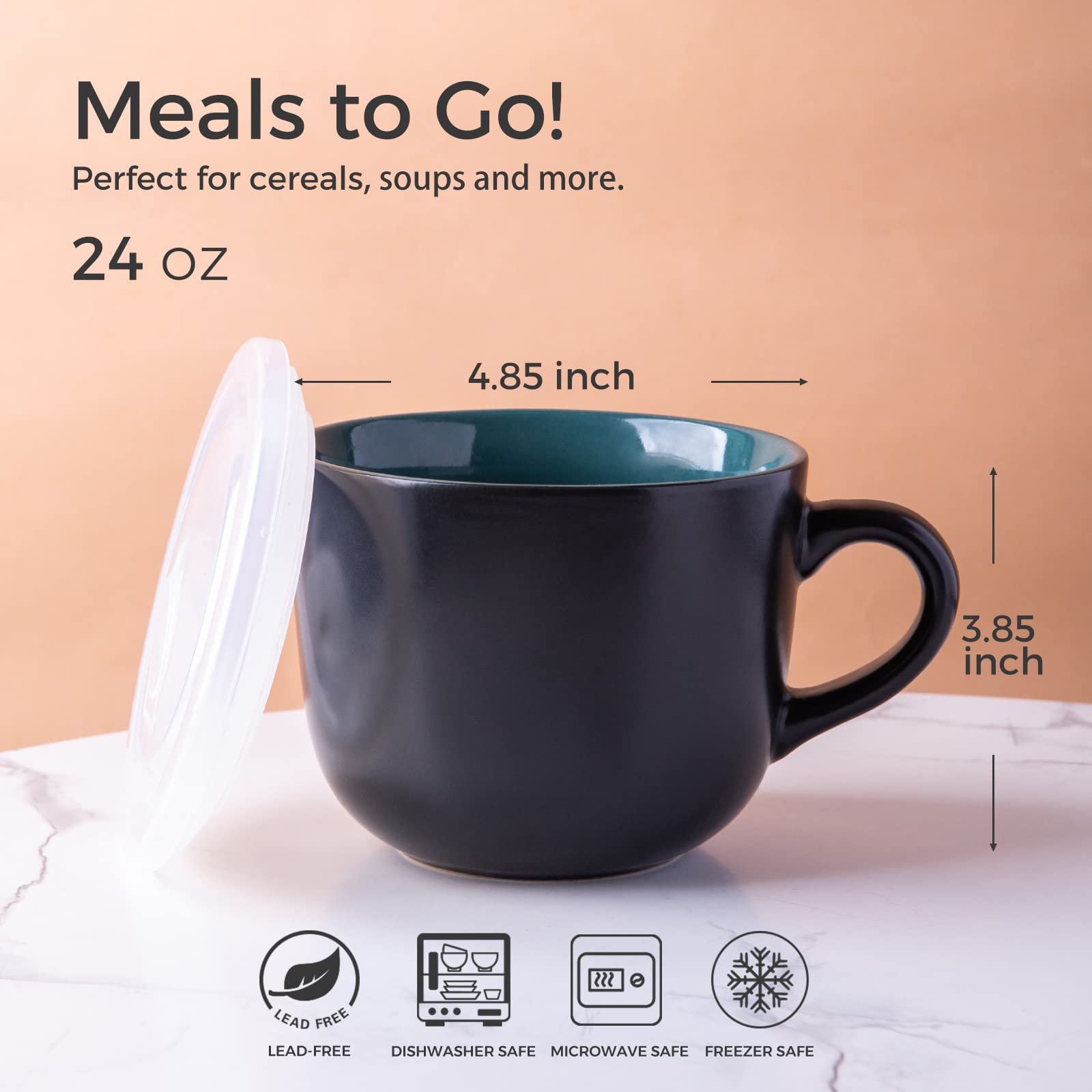 GBHOME set of four colorful mugs versatile for coffee soup or cereal