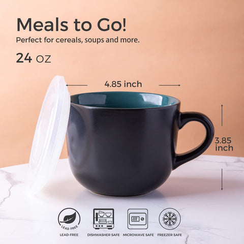 GBHOME set of four colorful mugs versatile for coffee soup or cereal