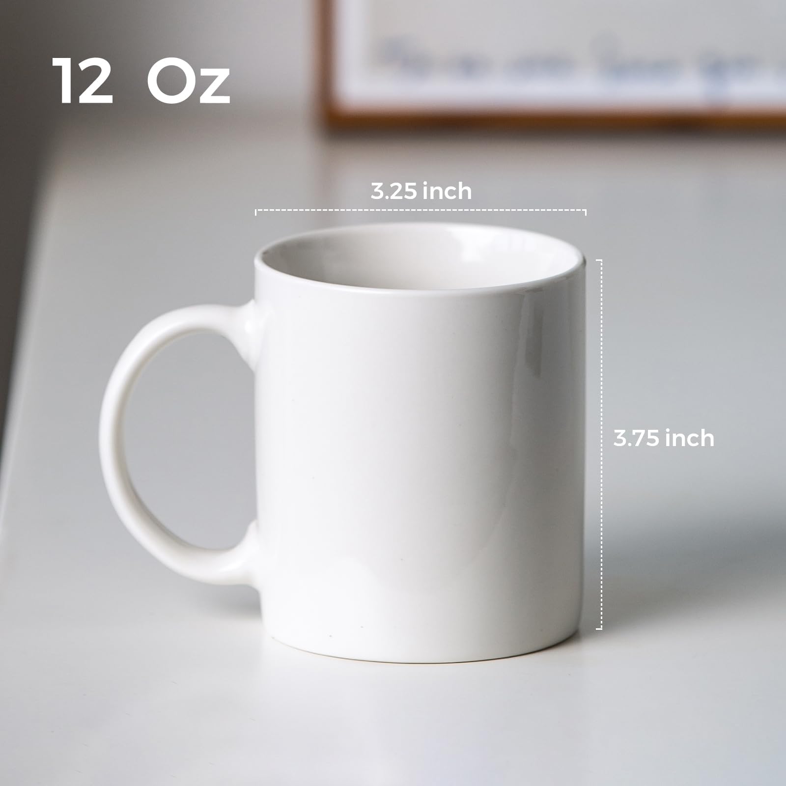 GBHOME off-white coffee mug 12oz side handle ensuring comfortable grip