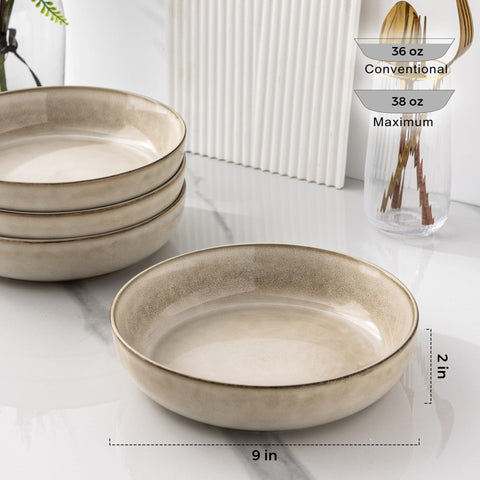 GBHOME 38oz bowls provide ample capacity for pasta, salads, and stews.