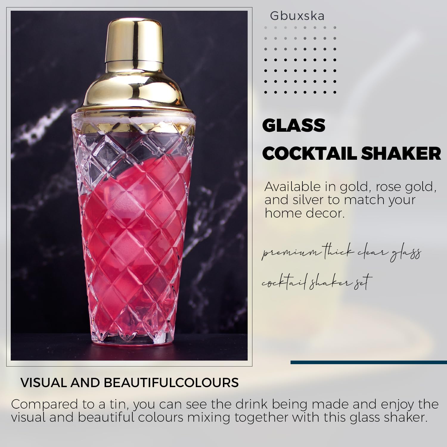 Gbuxska bartender kit with measuring jigger for precise pours.