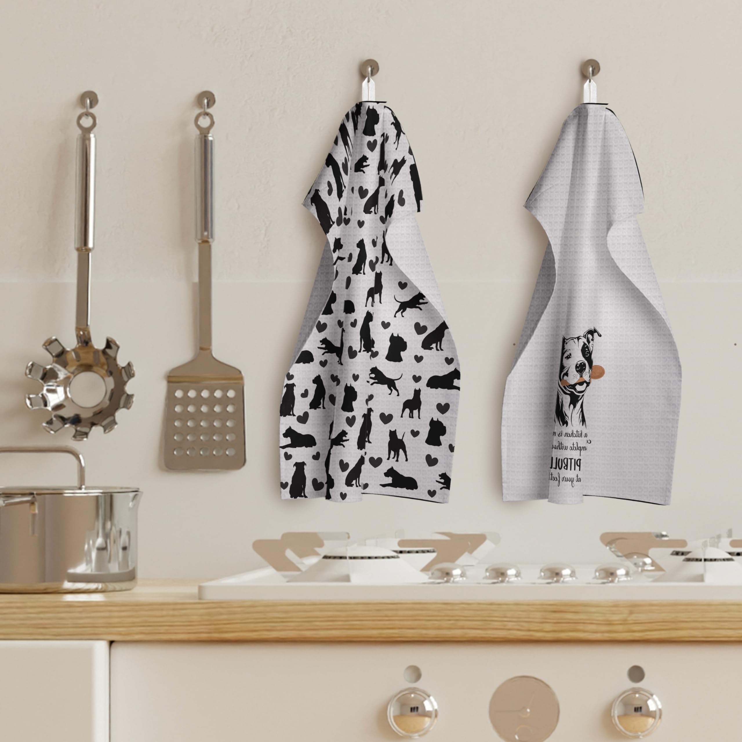 GCFET Pitbull Kinchen towels set decorative display in modern kitchen or bath