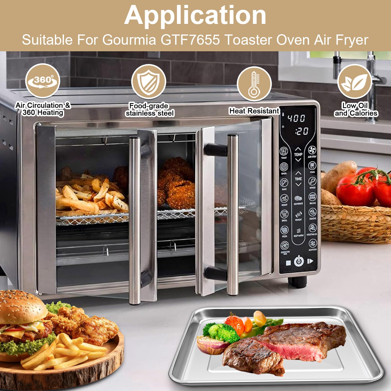 GCQFZ toaster oven air fryer rack offering sturdy support for meals