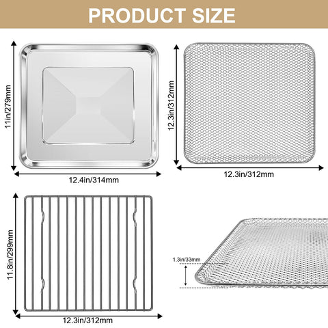 GCQFZ toaster oven air fryer tray providing even heat for crispy results