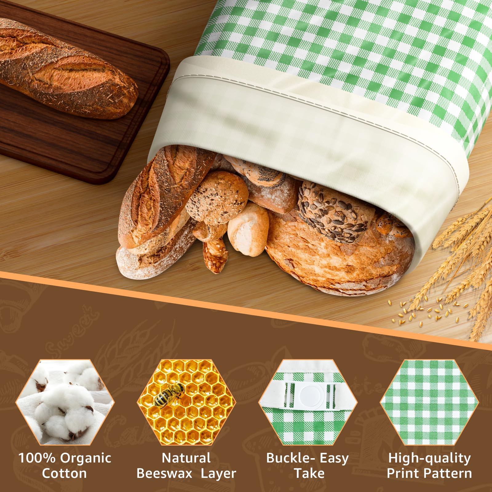 GCTGCT extra-large bread bag fits loaves up to 12 inches for home bakers