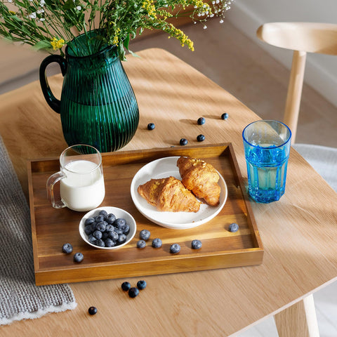 GCWSTJK acacia tray ideal for breakfast in bed or coffee-table use