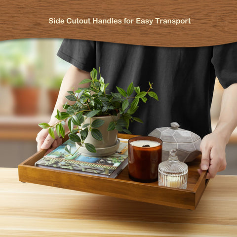 GCWSTJK versatile ottoman tray elevates gatherings with clean, natural style