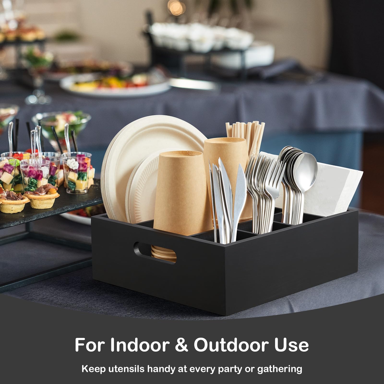 GCWSTJK wood caddy doubles as bathroom or desk organizer