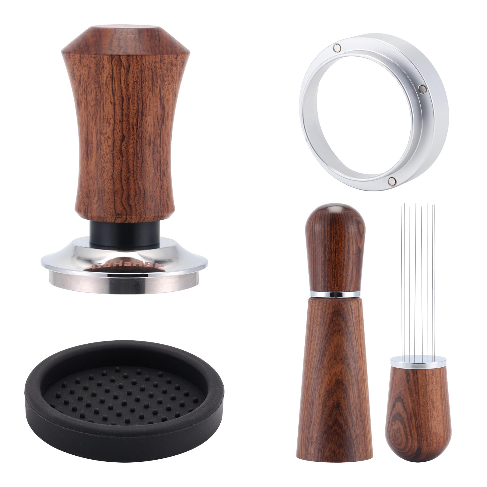 GdHaHSP 51mm espresso tamper close-up for even pressure and consistent extraction.