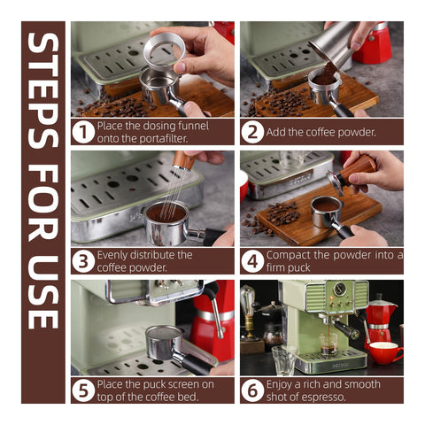 GdHaHSP espresso distribution tool promotes even grounds for balanced extraction.