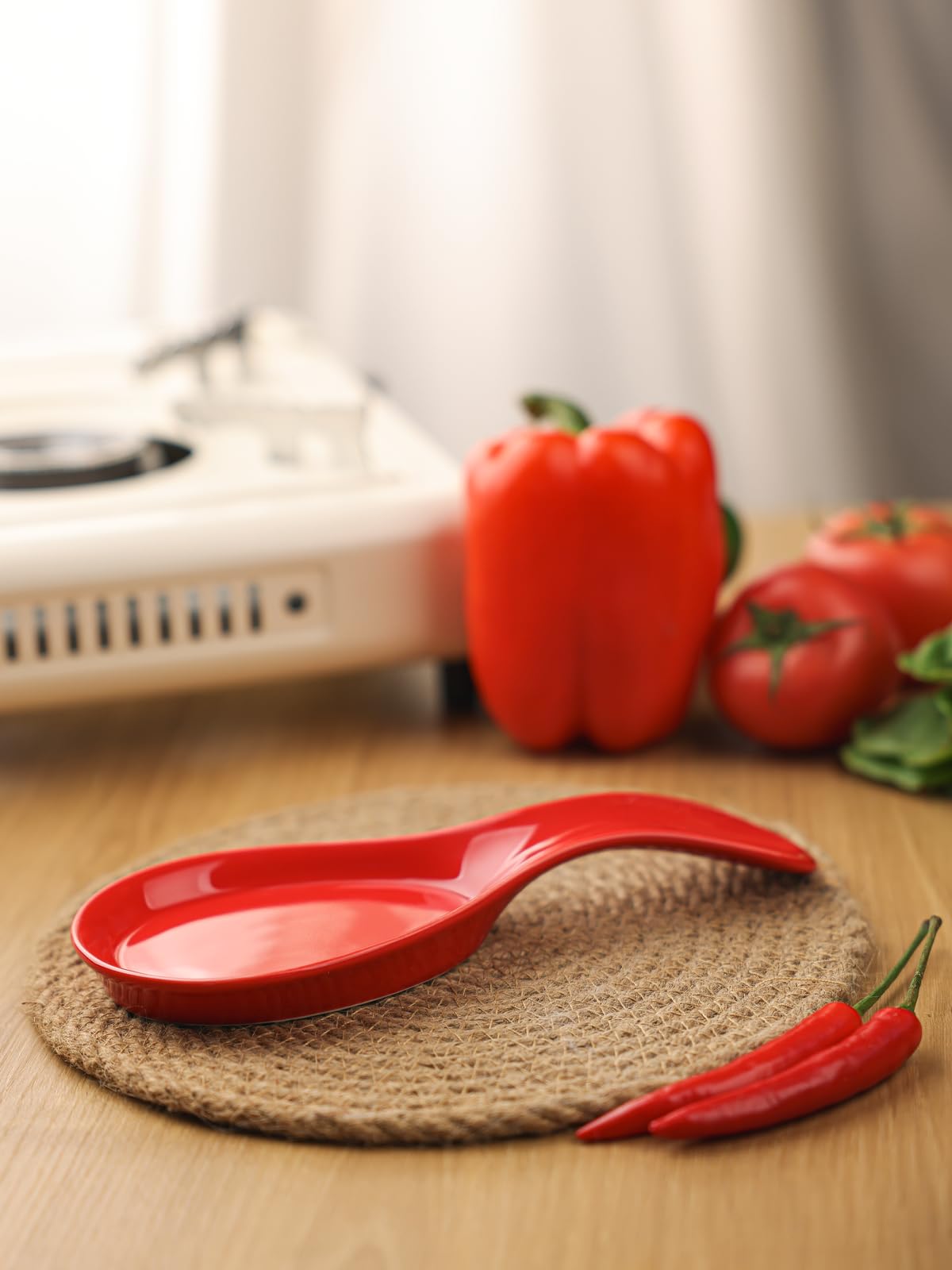 GDCZ close-up of red porcelain finish durable and dishwasher safe