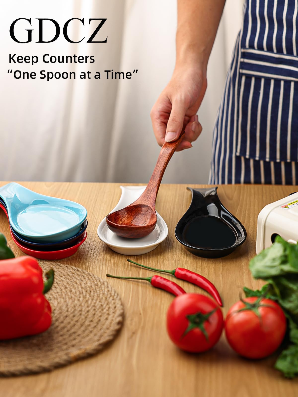 GDCZ porcelain spoon rest dishwasher safe for easy cleanup