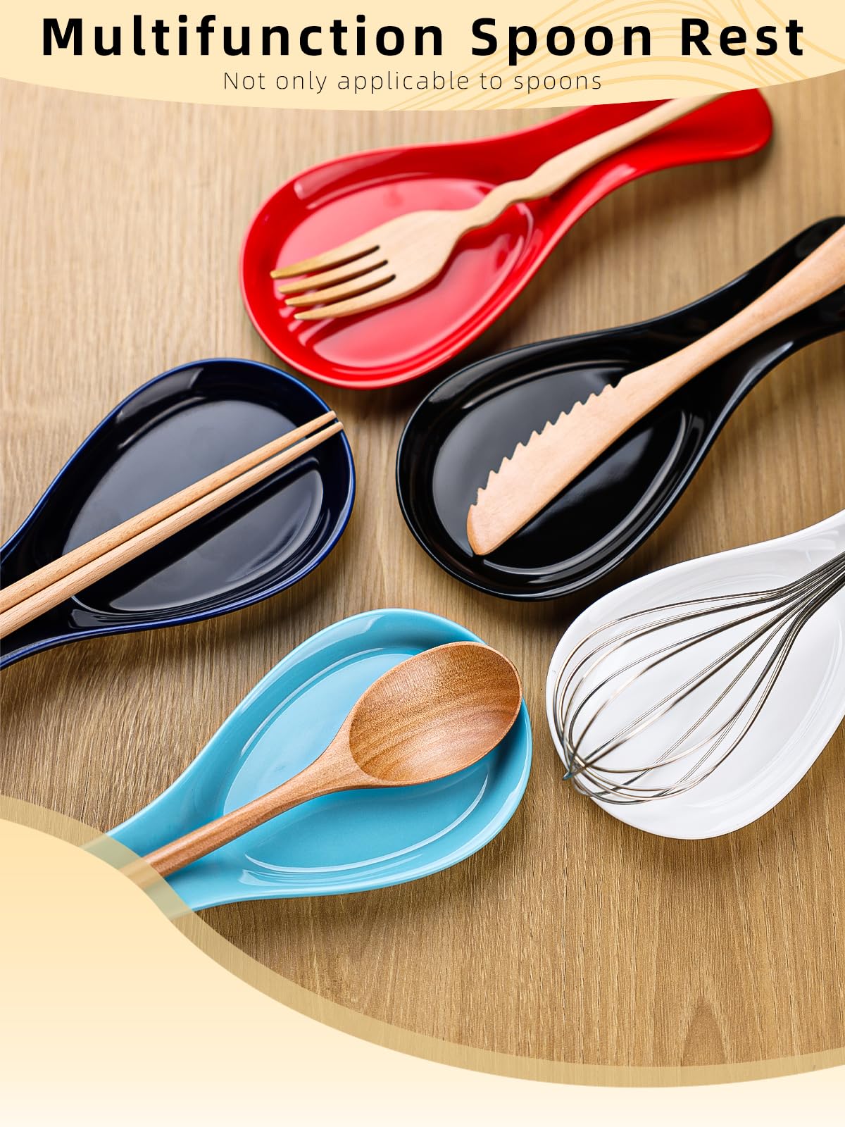 GDCZ spoon rest set in a bright red kitchen scene