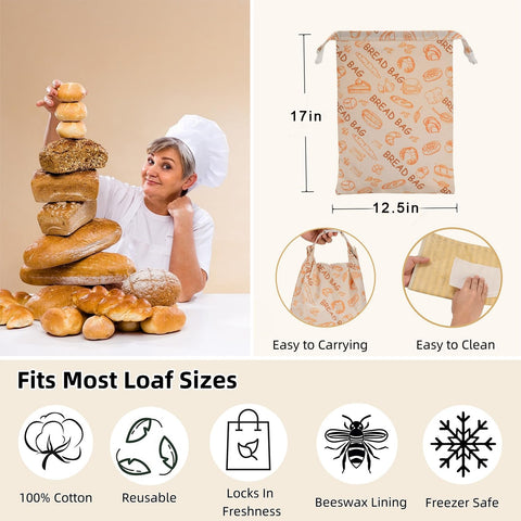 GDDAY beeswax bread bag easy cleaning by hand in cold water