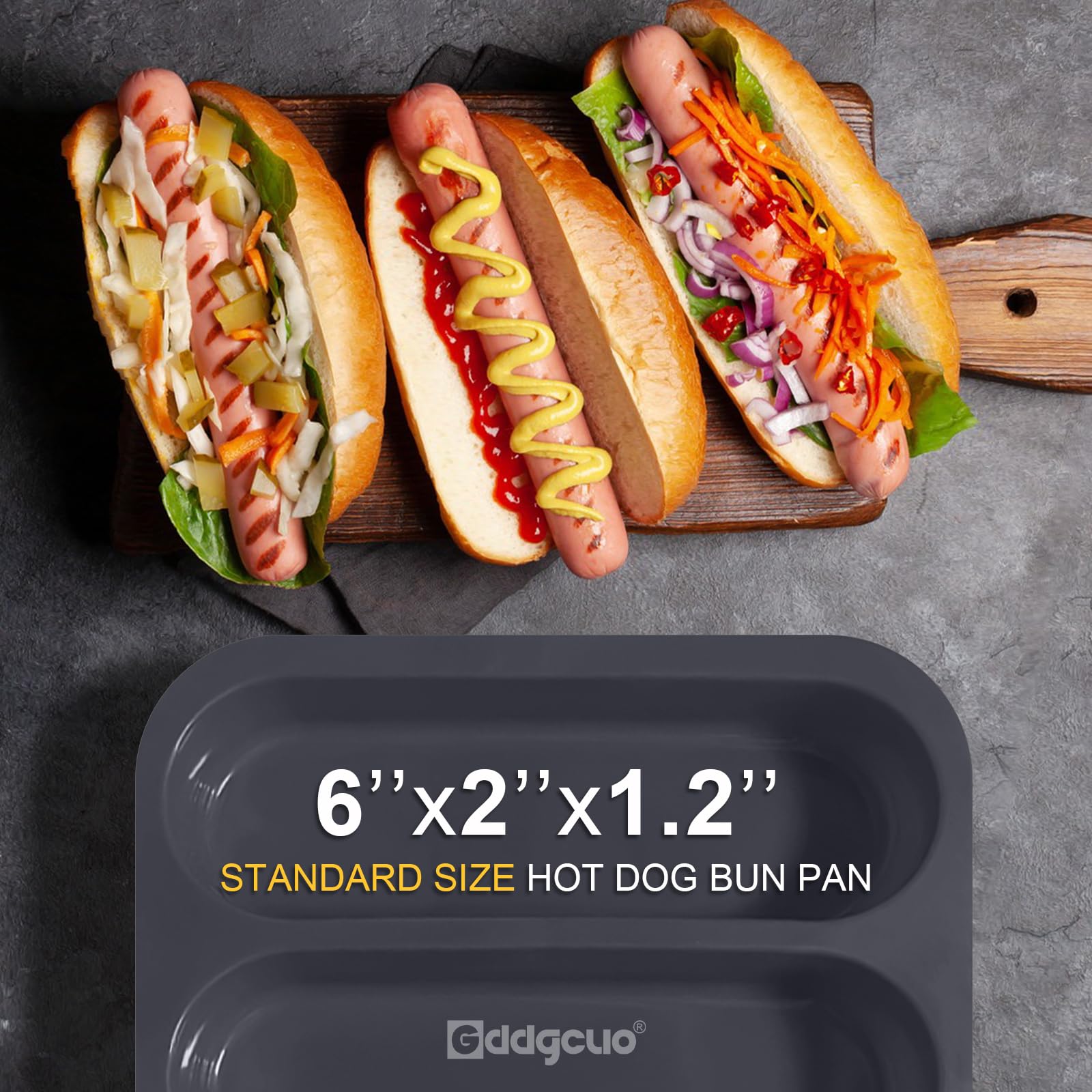GDDGCUO 4-cup bun pan with non-stick surface for quick baking.