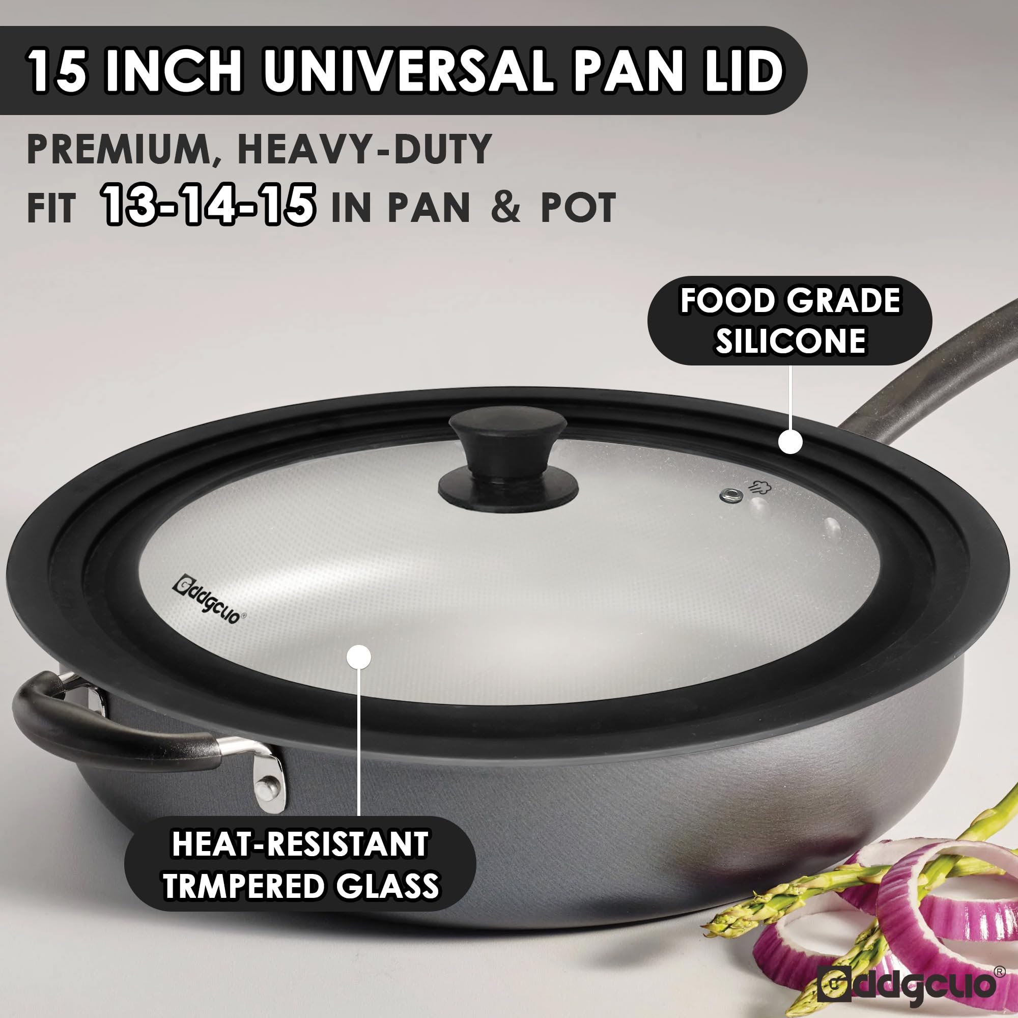 GDDGCUO lid with heat-resistant silicone knob for safe handling