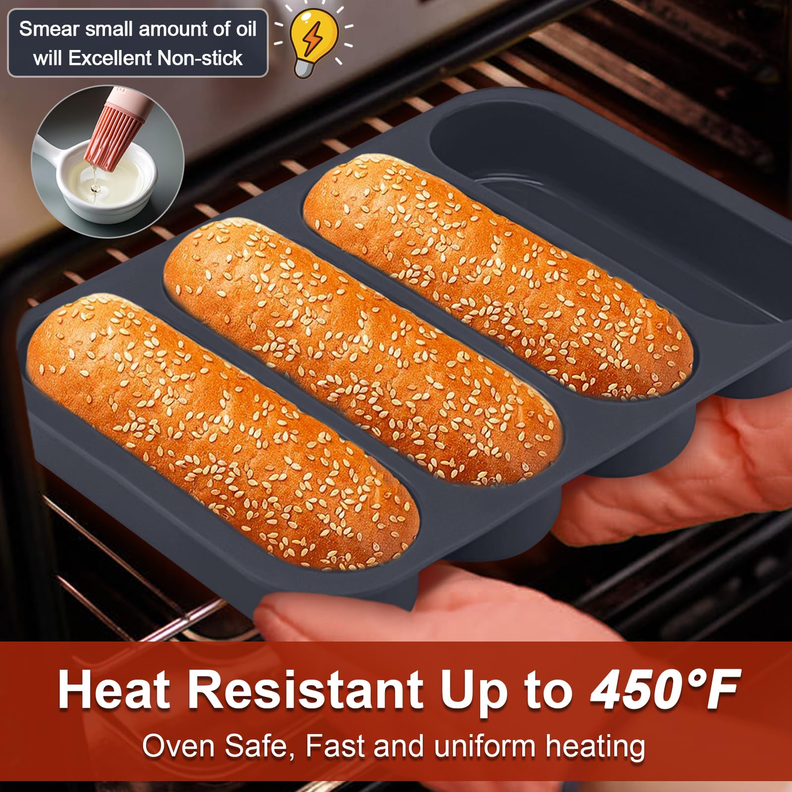 GDDGCUO two-pack bun pans suitable for oven batch baking.