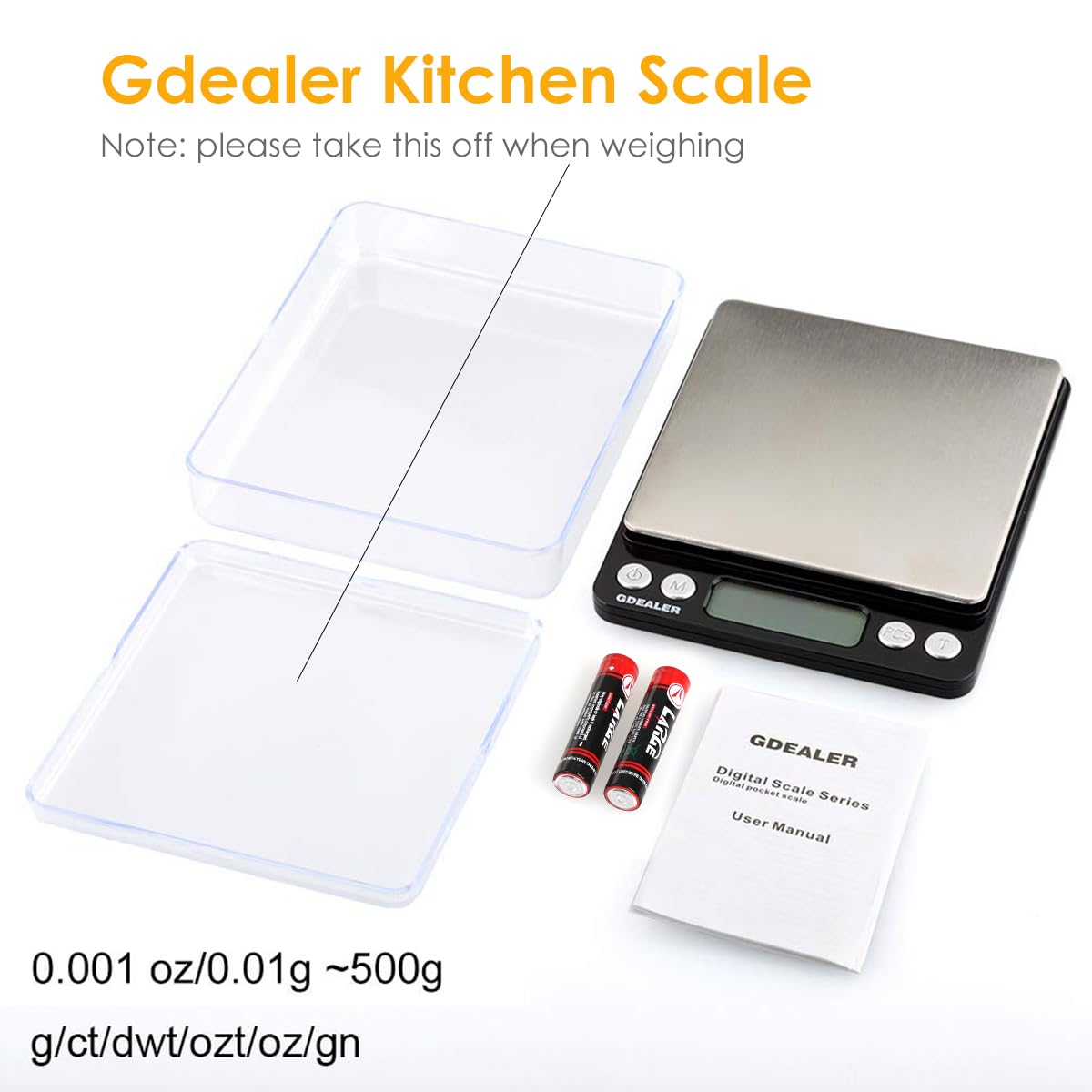 GDEALER compact scale portable for kitchen, jewelry, and spices