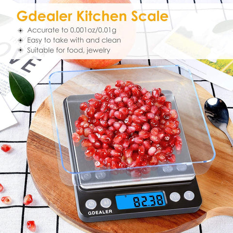 GDEALER pocket scale blue backlit display for night reading