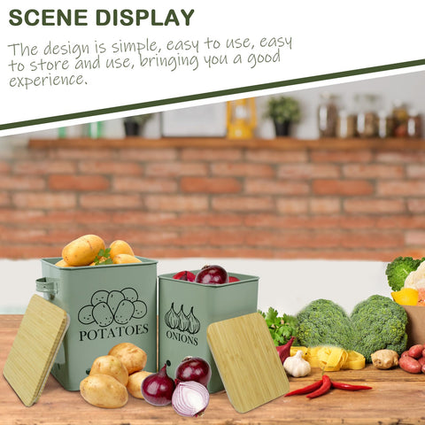 Gdfjiy garlic bin with wooden lid preserves aroma and accessibility.