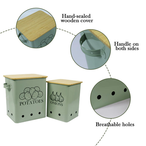 Gdfjiy onions storage tins help keep counter clutter under control.