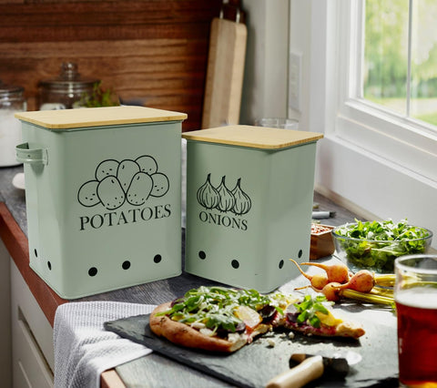 Gdfjiy vintage-style metal tins complement modern or retro kitchens.
