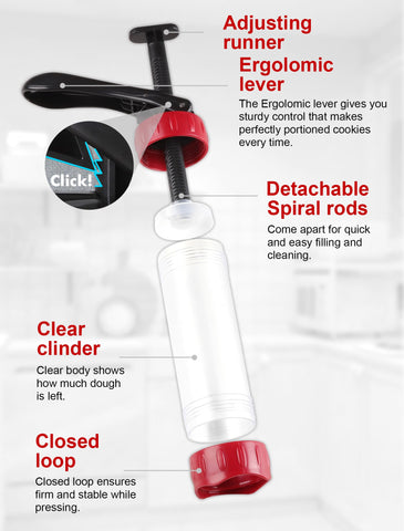 GDL cookie press set fully disassemblable for easy cleaning