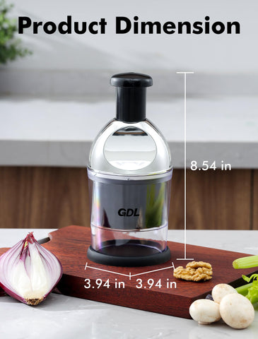GDL Food Chopper W blade design rotates 24 degrees for thorough chopping