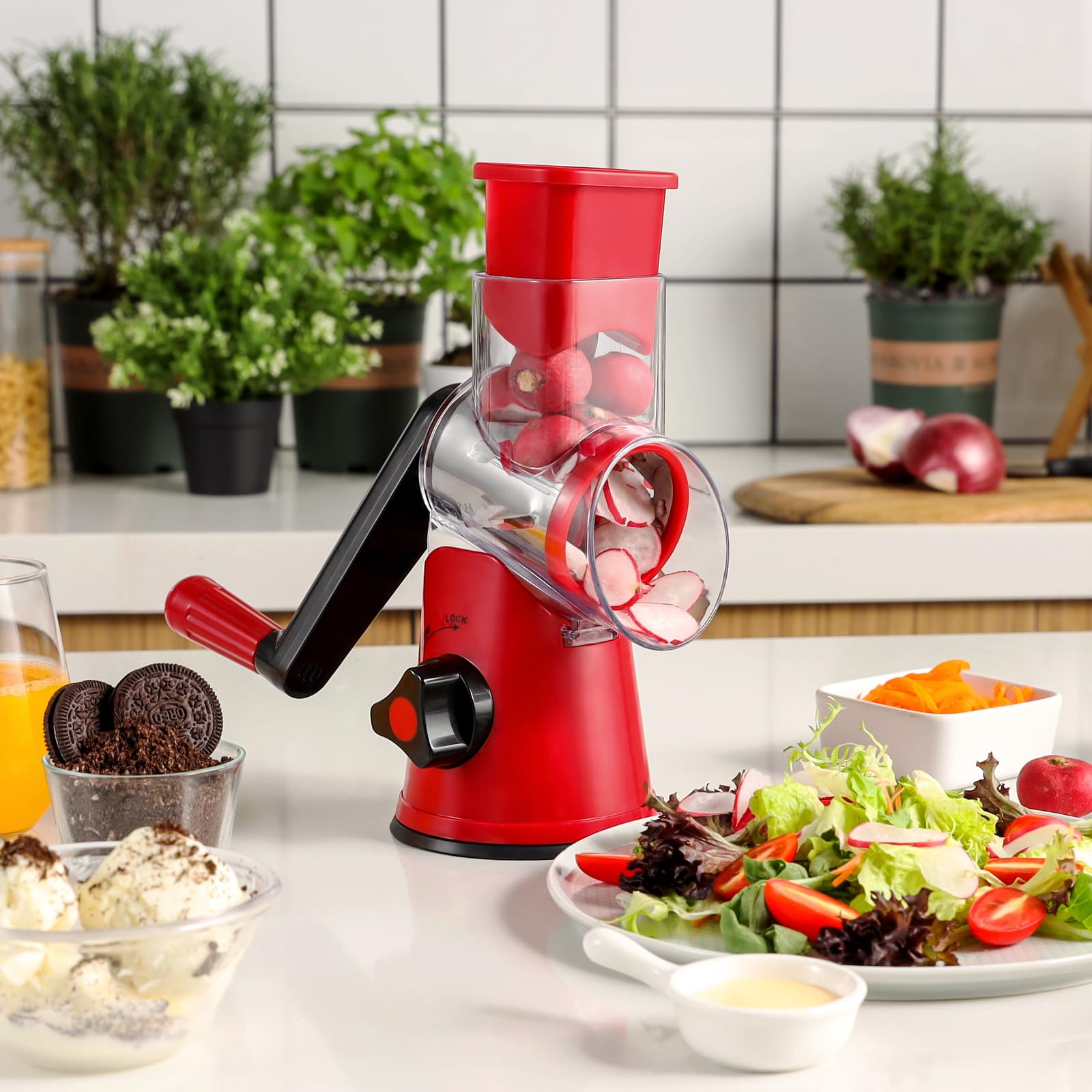 GDL rotary grater easy-clean parts dishwasher safe for quick maintenance.